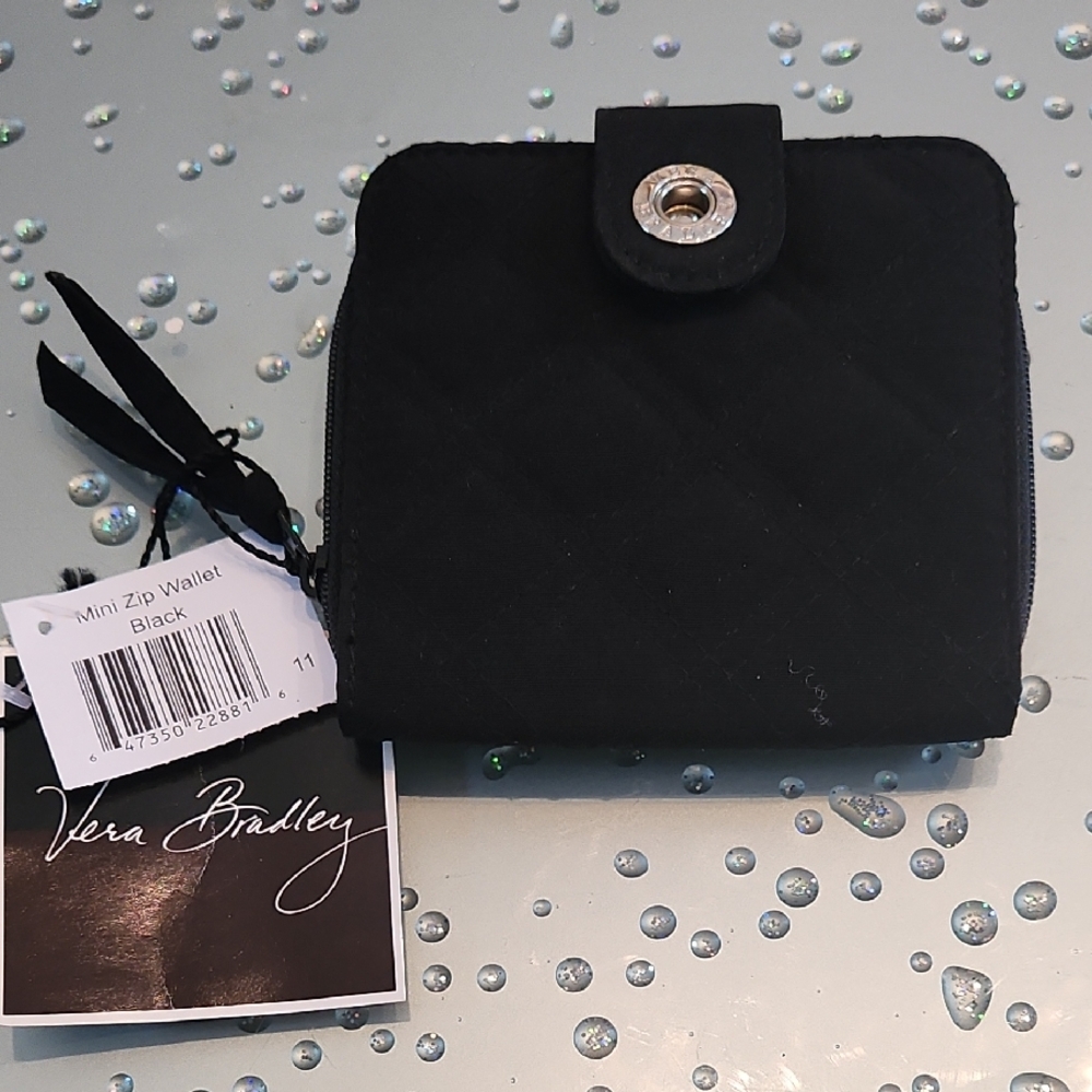New Vera Bradley Quilted Black Wallet